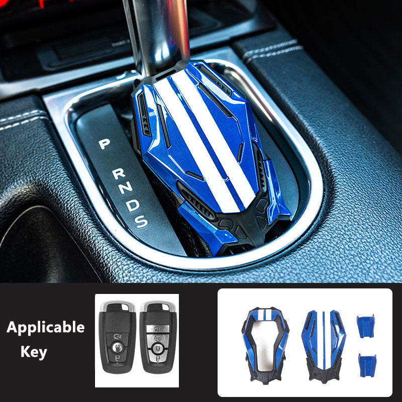 For Ford Mustang Mach-E, Shelby Cobra Mech-Style Key Fob Cover 3/4 Button
