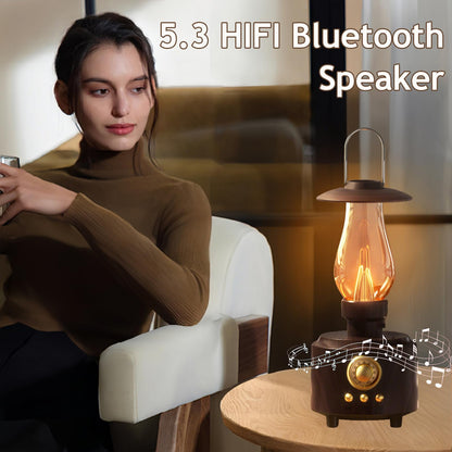 Retro Kerosene Lamp Bluetooth Speaker Outdoor Camping Ambient Light