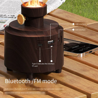 Retro Kerosene Lamp Bluetooth Speaker Outdoor Camping Ambient Light