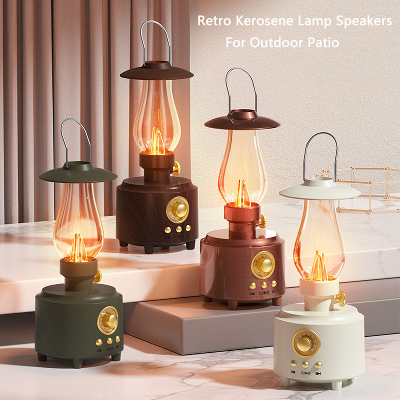 Retro Kerosene Lamp Bluetooth Speaker Outdoor Camping Ambient Light