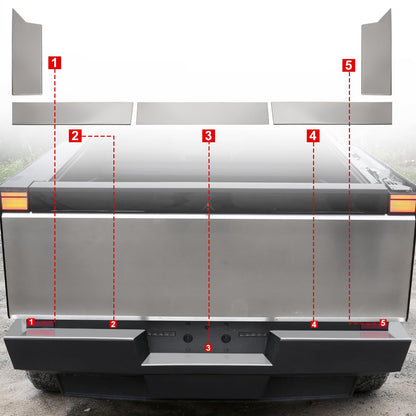 Evtesparts Stainless Steel Rear Bumper Protector for Tesla Cybertruck