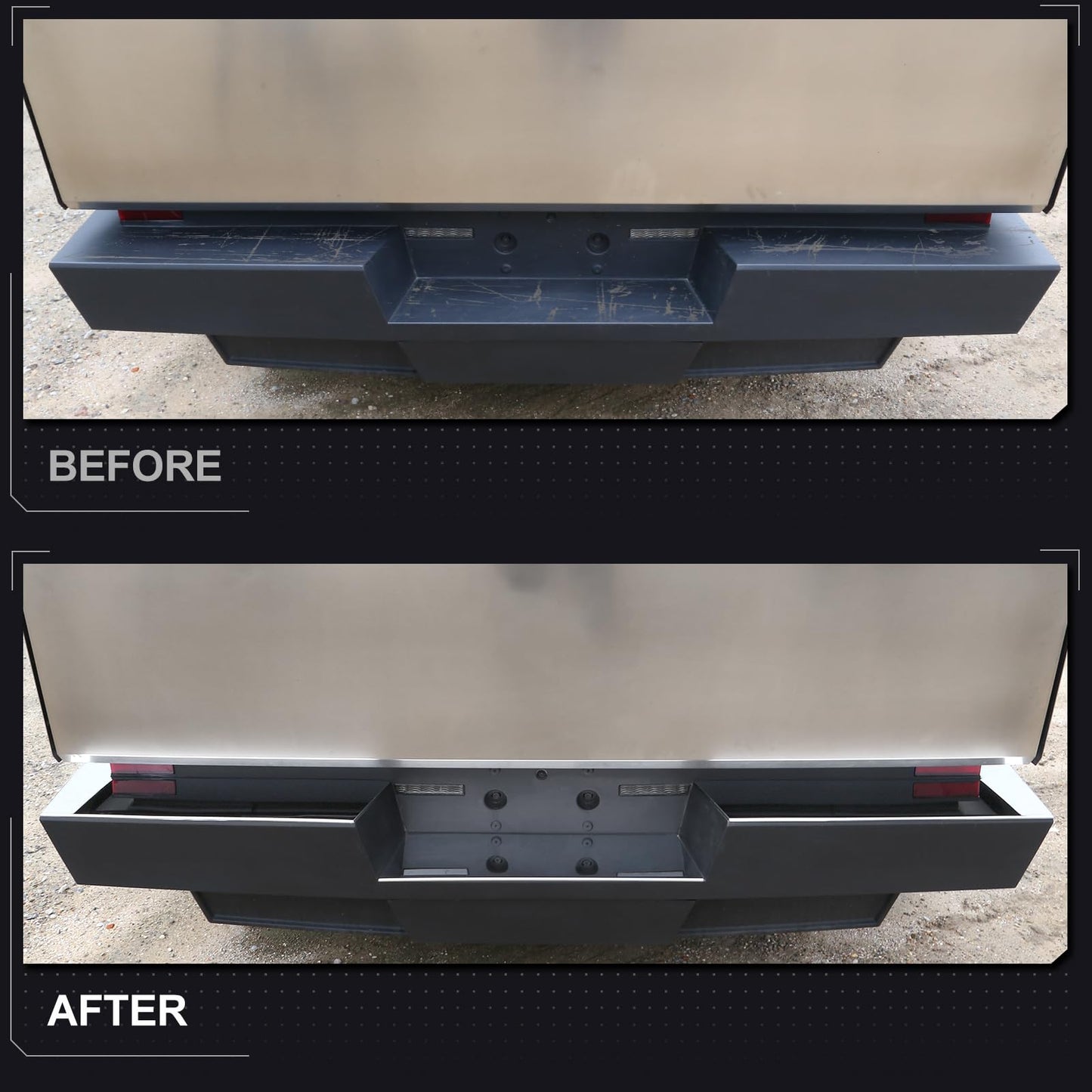 Evtesparts Stainless Steel Rear Bumper Protector for Tesla Cybertruck