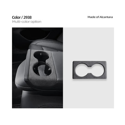 Evtesparts Model 3 Highland Alcantara Rear Armrest Water Cup Holder Cover