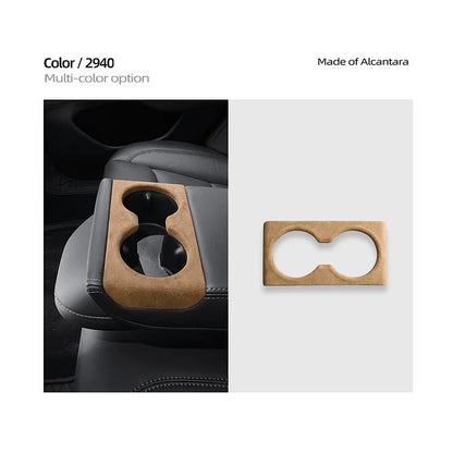 Evtesparts Model 3 Highland Alcantara Rear Armrest Water Cup Holder Cover