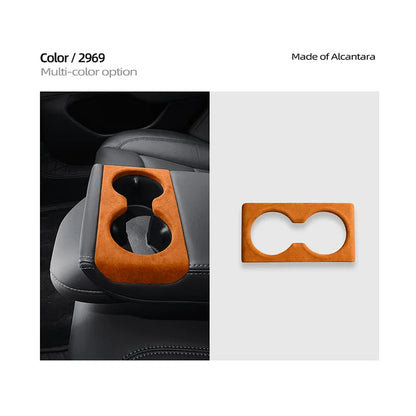 Evtesparts Model 3 Highland Alcantara Rear Armrest Water Cup Holder Cover