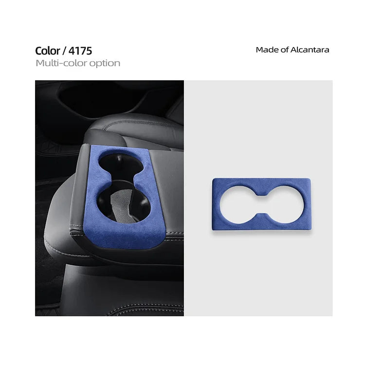 Evtesparts Model 3 Highland Alcantara Rear Armrest Water Cup Holder Cover