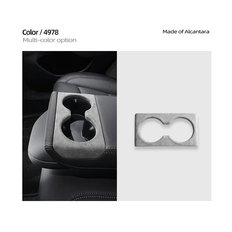 Evtesparts Model 3 Highland Alcantara Rear Armrest Water Cup Holder Cover