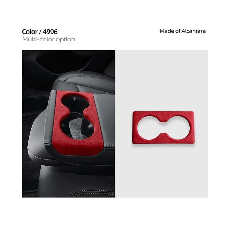 Evtesparts Model 3 Highland Alcantara Rear Armrest Water Cup Holder Cover