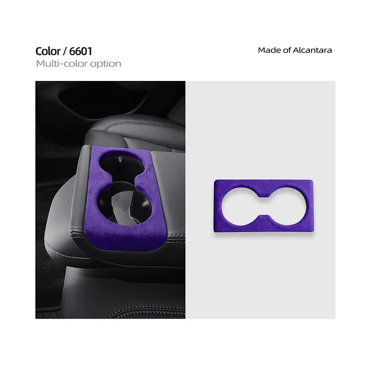 Evtesparts Model 3 Highland Alcantara Rear Armrest Water Cup Holder Cover