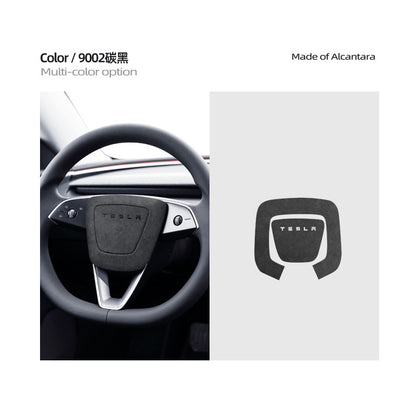 Evtesparts Alcantara Steering Wheel Airbag Cover Trim For Tesla Model 3 Highland