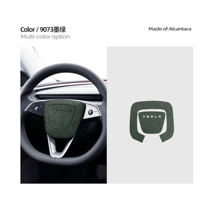 Evtesparts Alcantara Steering Wheel Airbag Cover Trim For Tesla Model 3 Highland