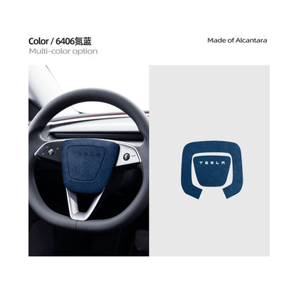 Evtesparts Alcantara Steering Wheel Airbag Cover Trim For Tesla Model 3 Highland