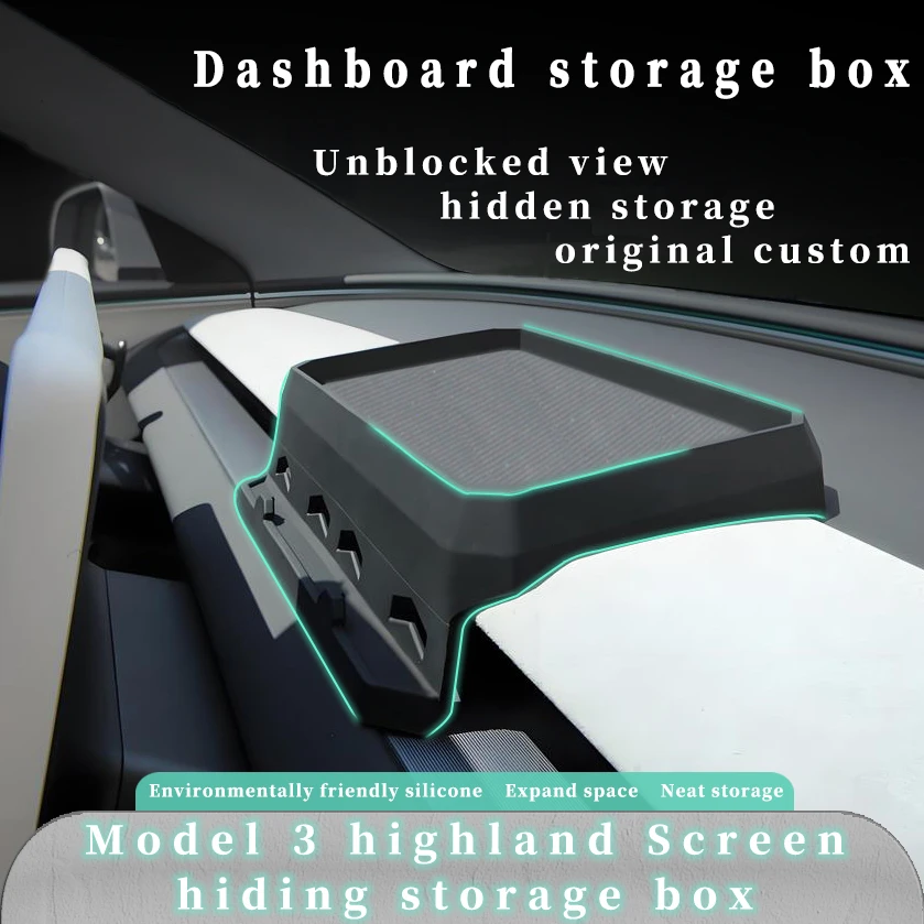 Evtesparts ETC Tray Dashboard Tissue Storage Box For Tesla Model 3 Highland