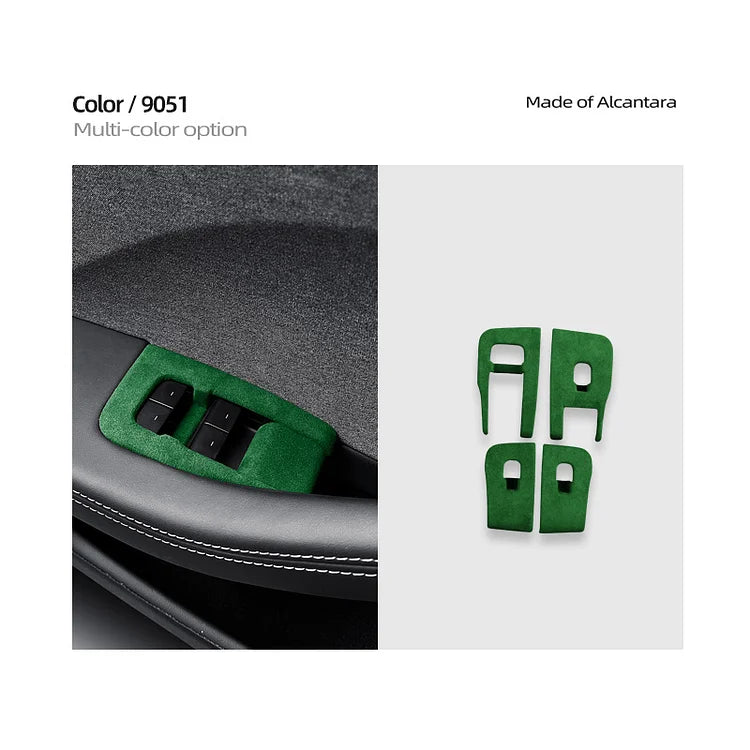 Tesla Model 3 Highland Alcantara Window Lift Button Panel Trim Set