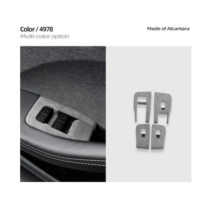 Tesla Model 3 Highland Alcantara Window Lift Button Panel Trim Set