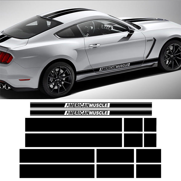 For Ford Mustang Racing Stripes Hood Decals & Body Sport Stripe Kit