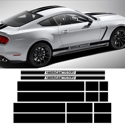 For Ford Mustang Racing Stripes Hood Decals & Body Sport Stripe Kit