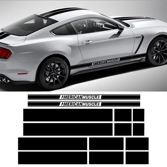For Ford Mustang Racing Stripes Hood Decals & Body Sport Stripe Kit