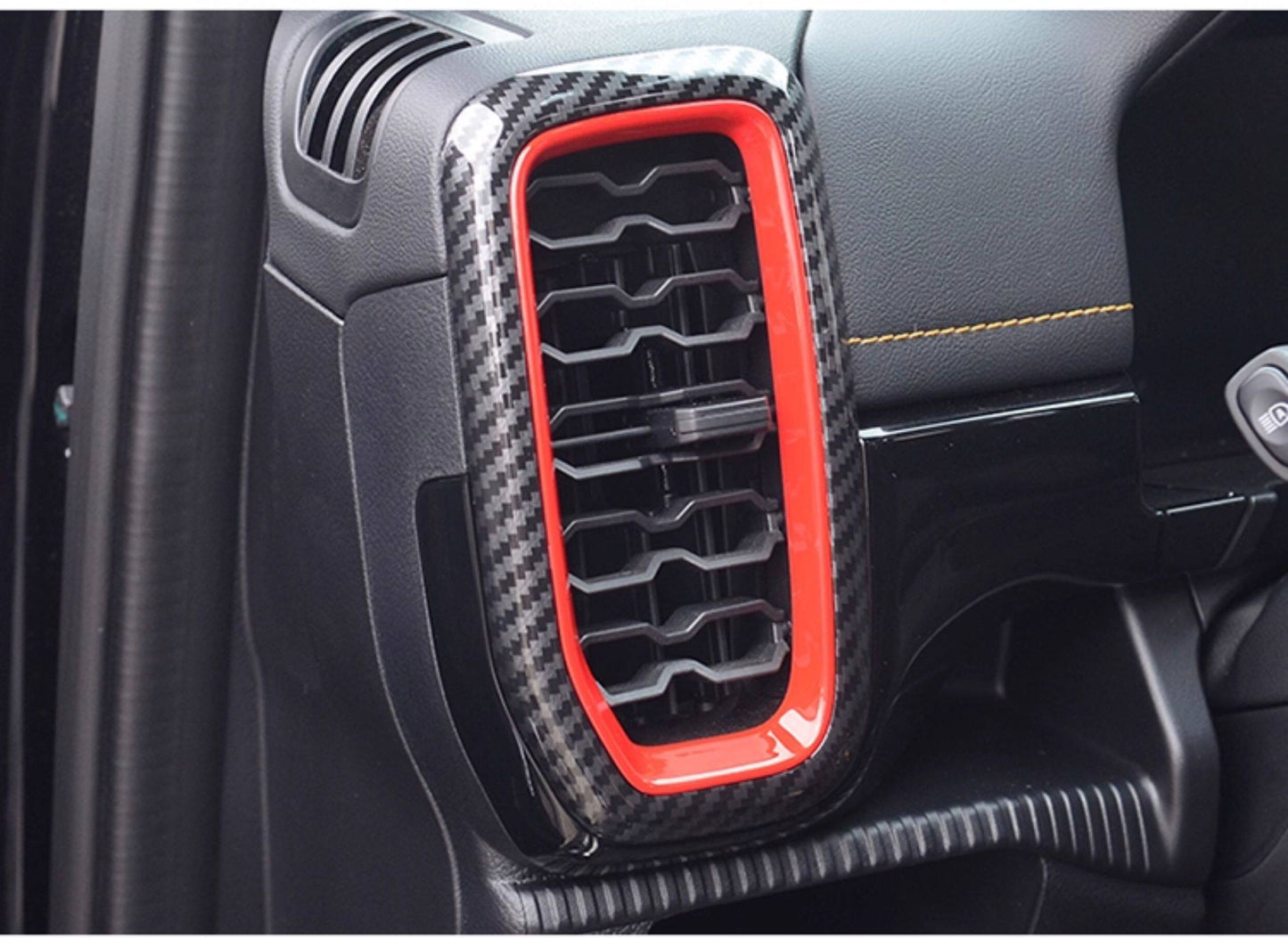 For Ford Ranger Carbon Fiber Dashboard Left and Right Air Vents Trim