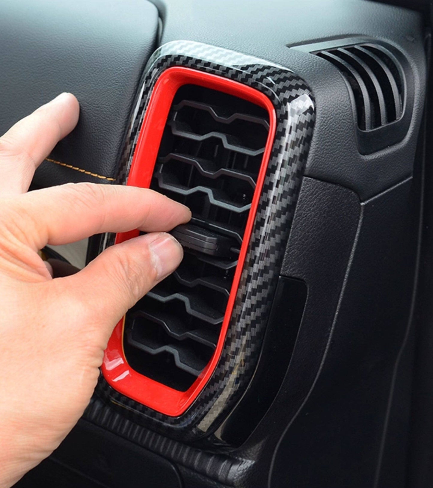 For Ford Ranger Carbon Fiber Dashboard Left and Right Air Vents Trim