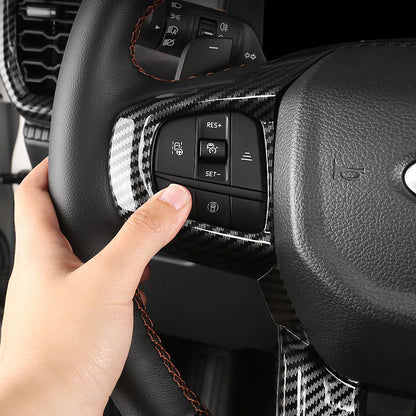 For Ford Ranger Carbon Fiber Steering Wheel Panel Frame Cover Trim