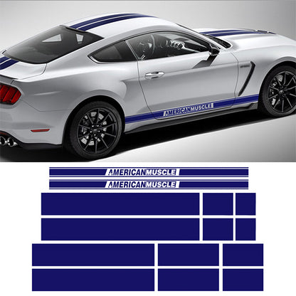 For Ford Mustang Racing Stripes Hood Decals & Body Sport Stripe Kit