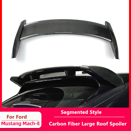 For Ford Mustang Mach E Carbon Fiber Roof Spoiler - Segmented Style