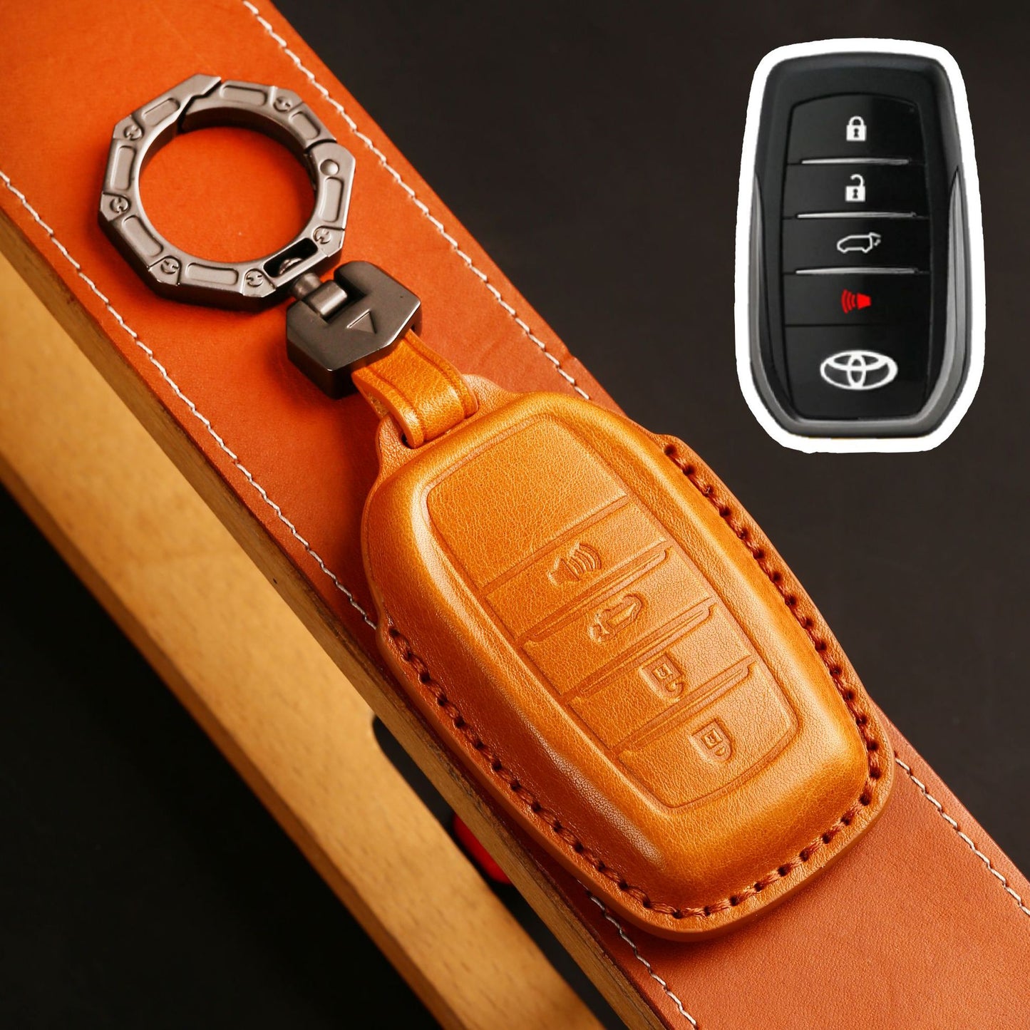For Toyota 4Runner Sienna Leather Key Fob Cover