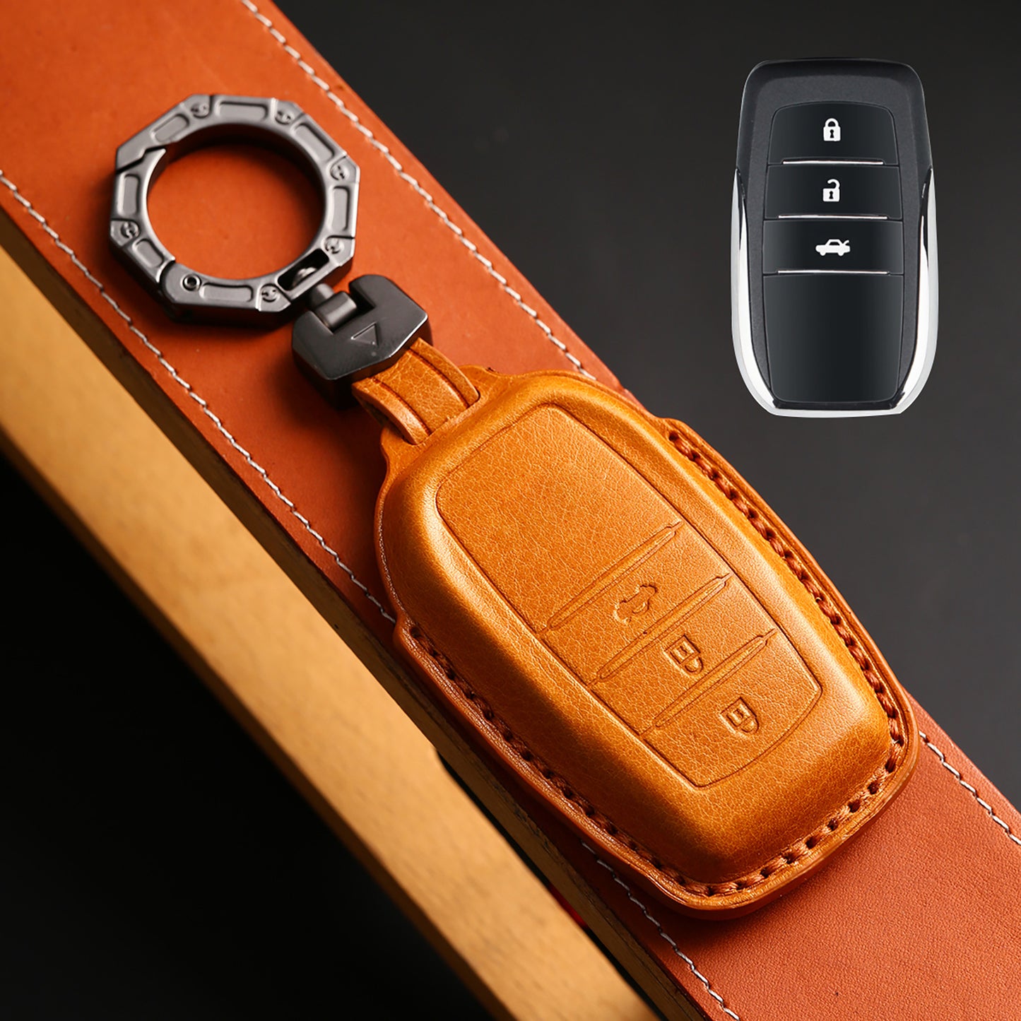 For Toyota 4Runner Sienna Leather Key Fob Cover