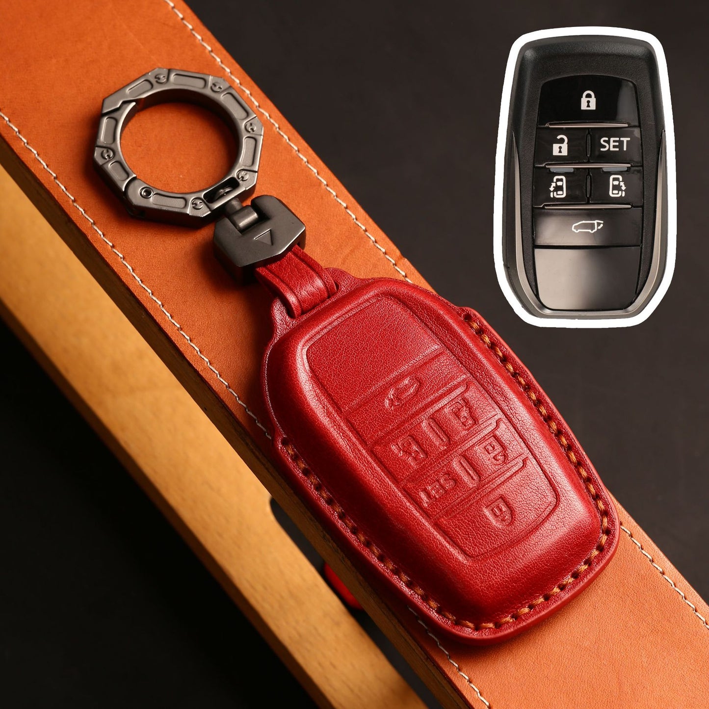 For Toyota 4Runner Sienna Leather Key Fob Cover
