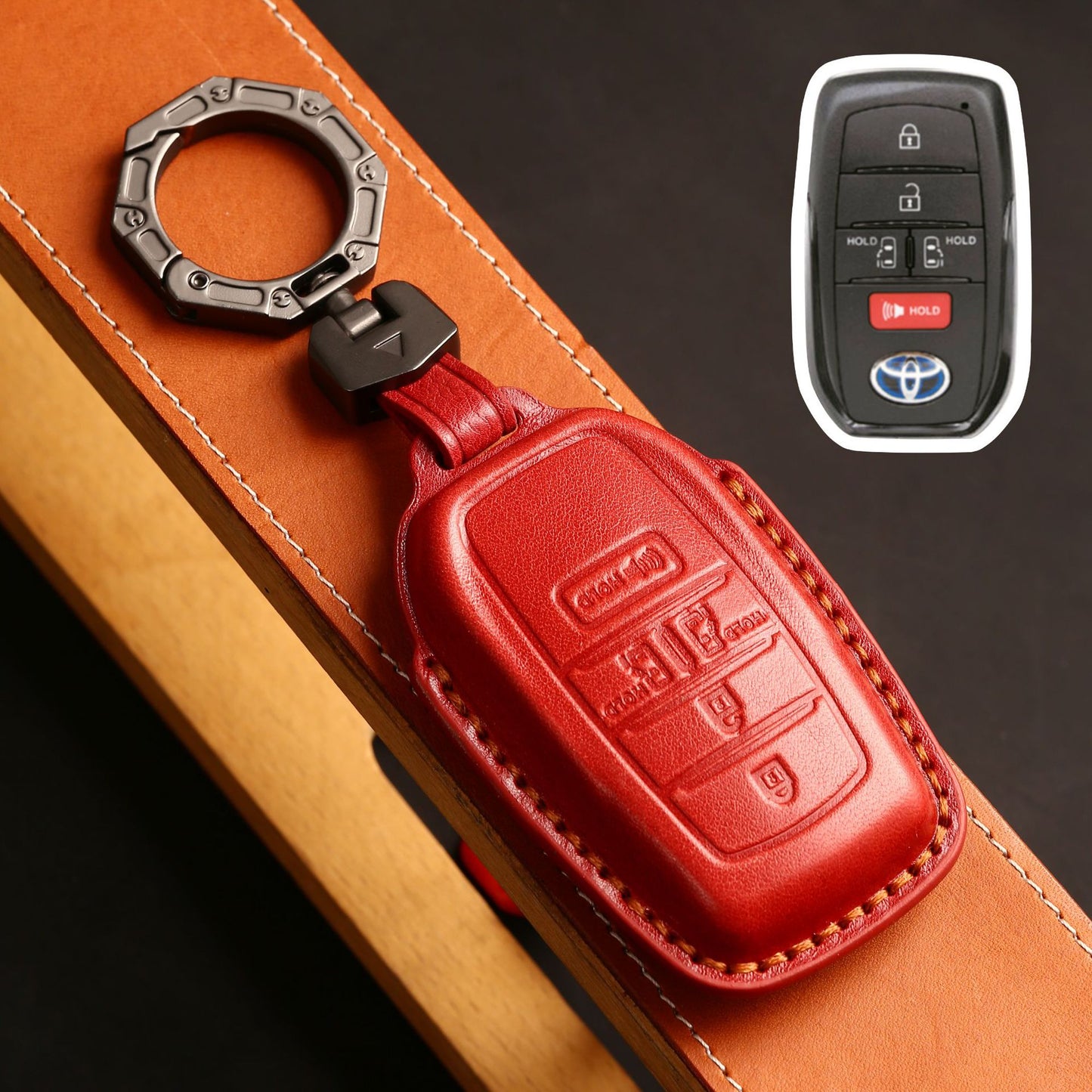 For Toyota 4Runner Sienna Leather Key Fob Cover
