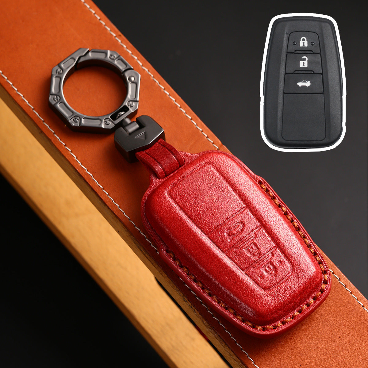 For Toyota 4Runner Sienna Leather Key Fob Cover