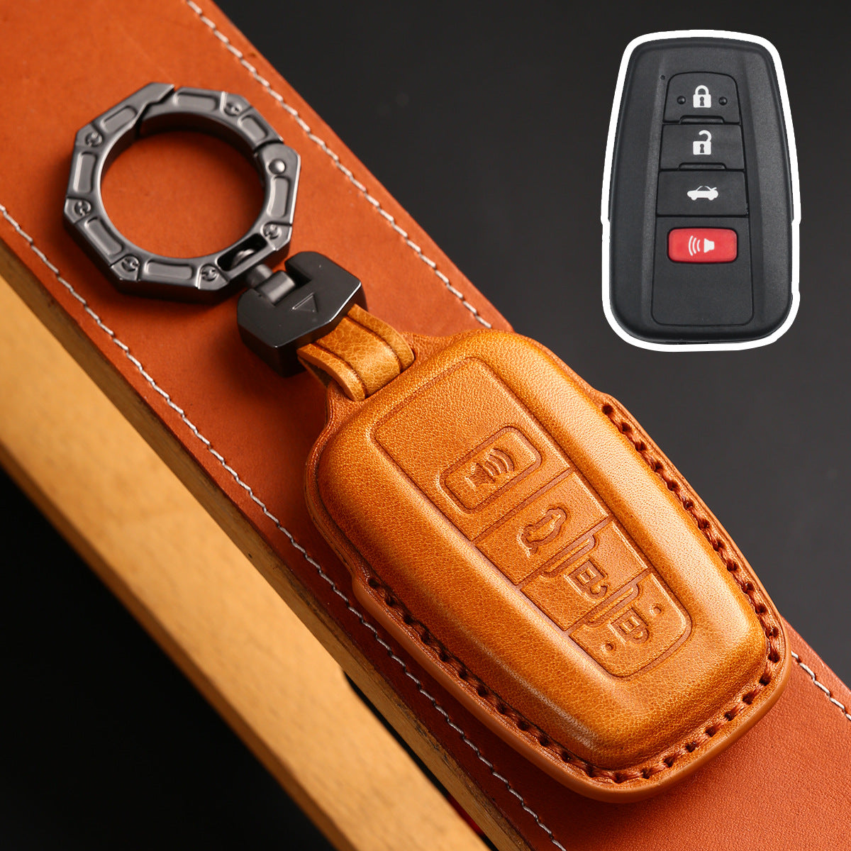 For Toyota 4Runner Sienna Leather Key Fob Cover