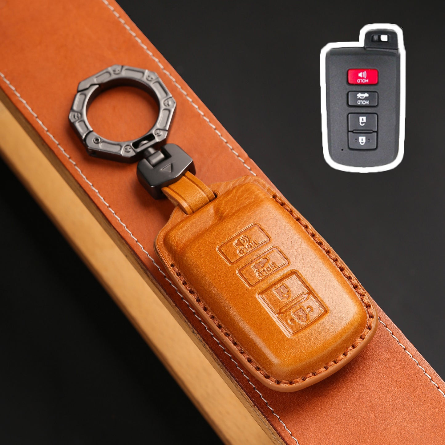For Toyota 4Runner Sienna Leather Key Fob Cover