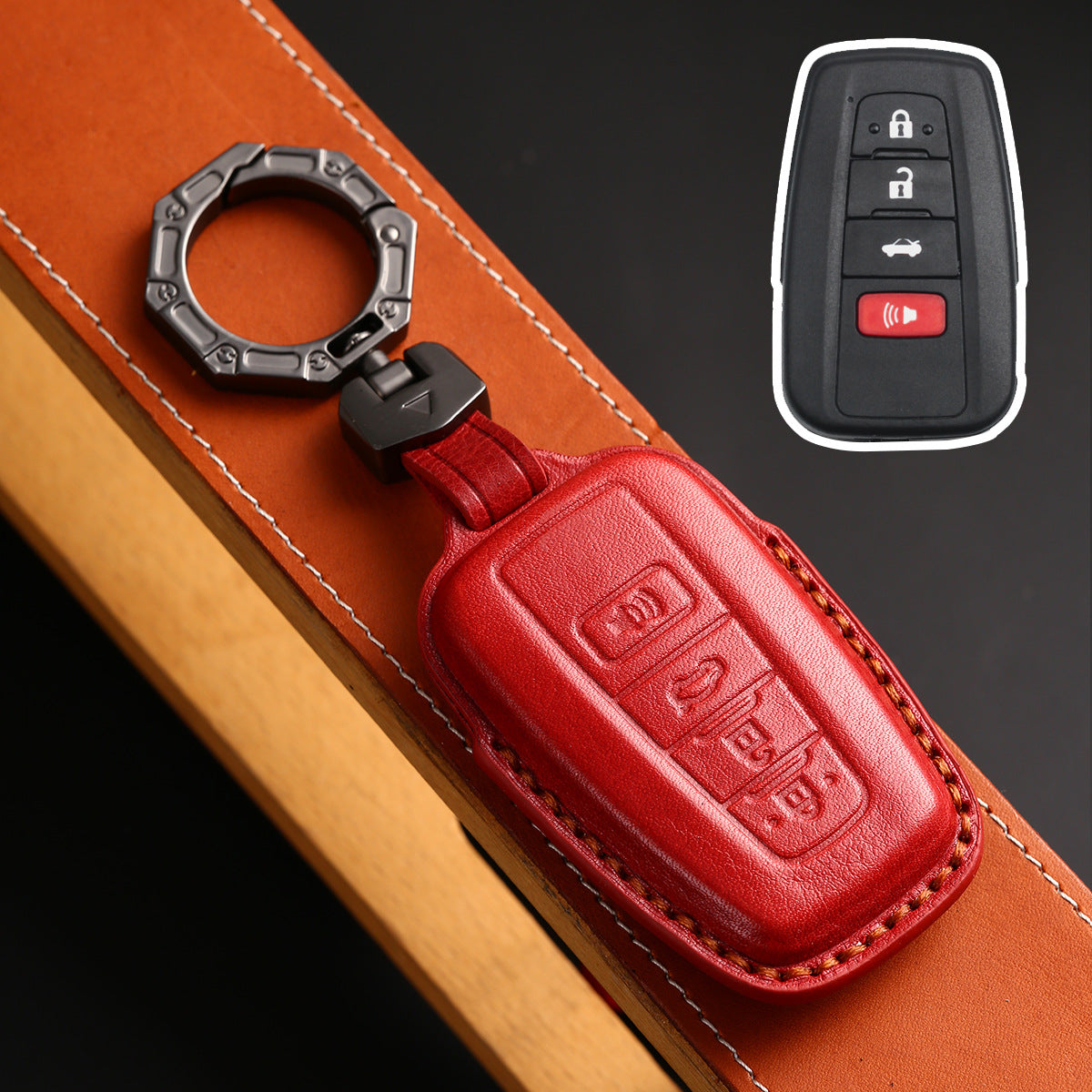 For Toyota 4Runner Sienna Leather Key Fob Cover