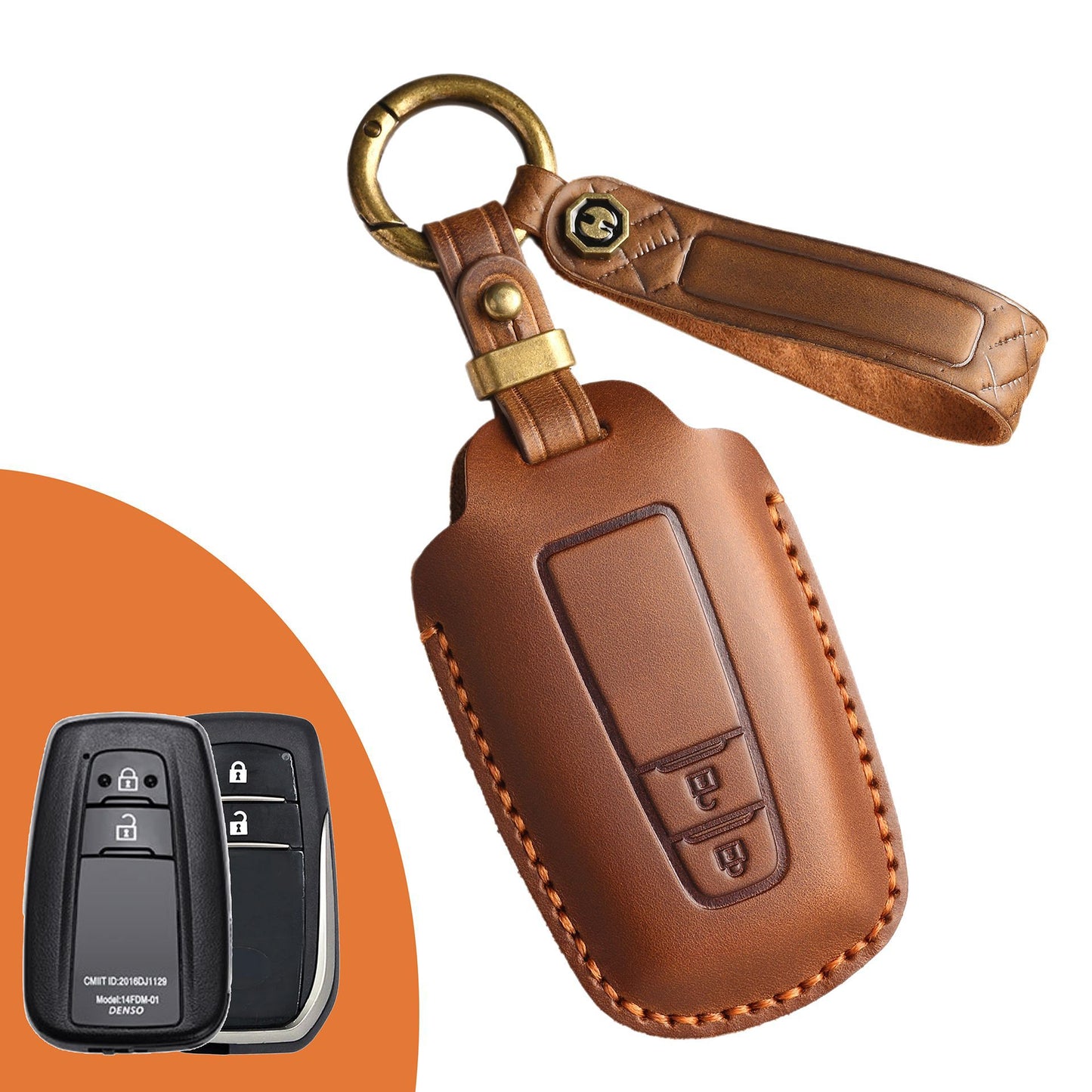 For Toyota Rav4 Leather Key Fob Cover