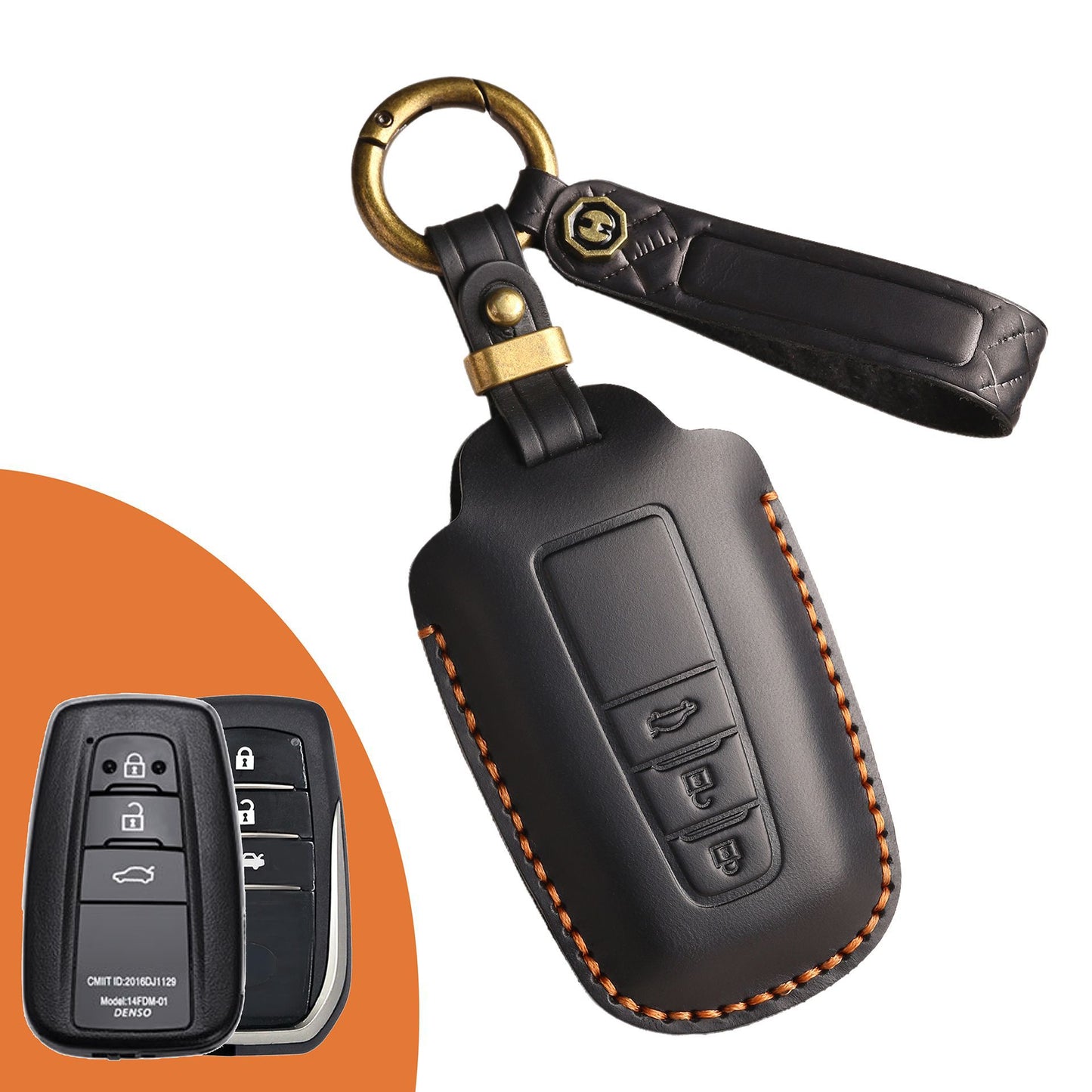 For Toyota Rav4 Leather Key Fob Cover