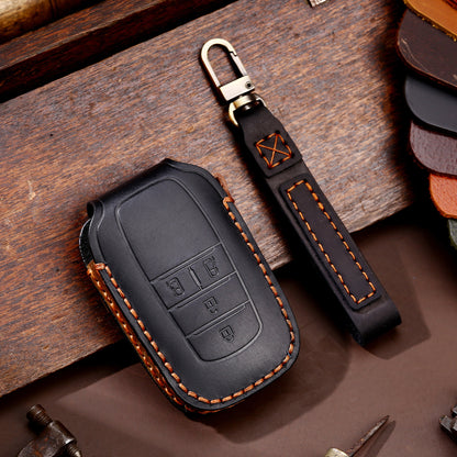 For Toyota Tundra Genuine Leather Key Fob Cover 2, 3,  4, 5 and 6 Button