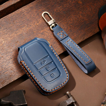 For Toyota Tundra Genuine Leather Key Fob Cover 2, 3,  4, 5 and 6 Button