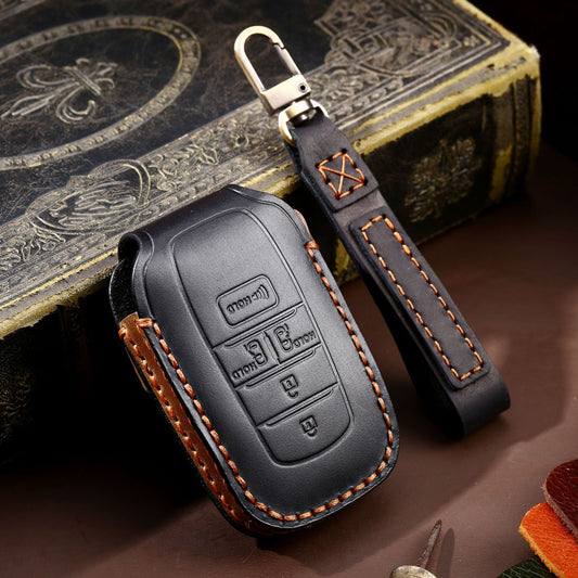 For Toyota Tundra Genuine Leather Key Fob Cover 2, 3,  4, 5 and 6 Button