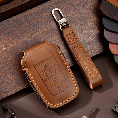 For Toyota Tundra Genuine Leather Key Fob Cover 2, 3,  4, 5 and 6 Button