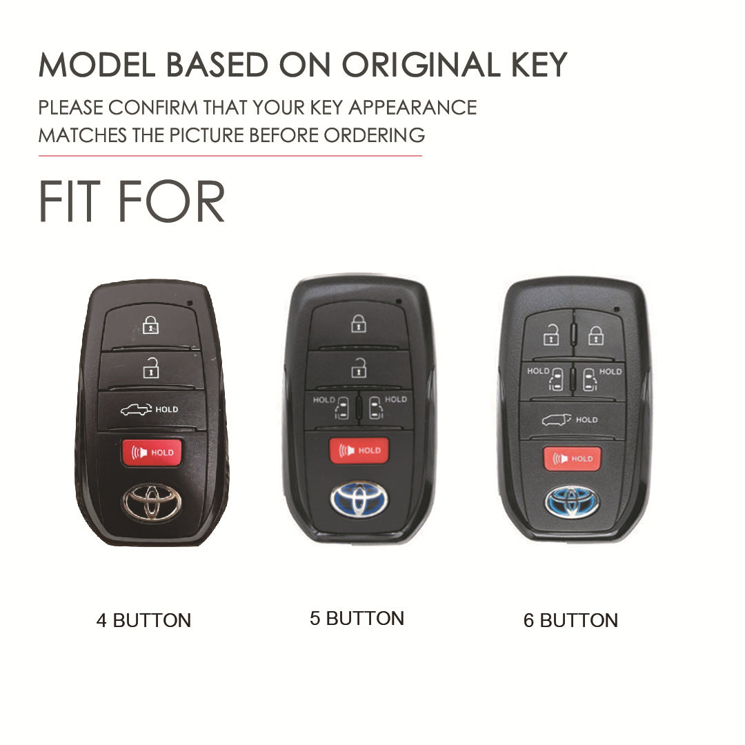 For Toyota Tundra Genuine Leather Key Fob Cover 2, 3,  4, 5 and 6 Button