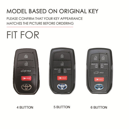 For Toyota Tundra Genuine Leather Key Fob Cover 2, 3,  4, 5 and 6 Button