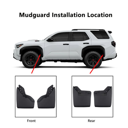 Front and Rear Mud Flaps Mudguards For Toyota 4Runner 2025-2026