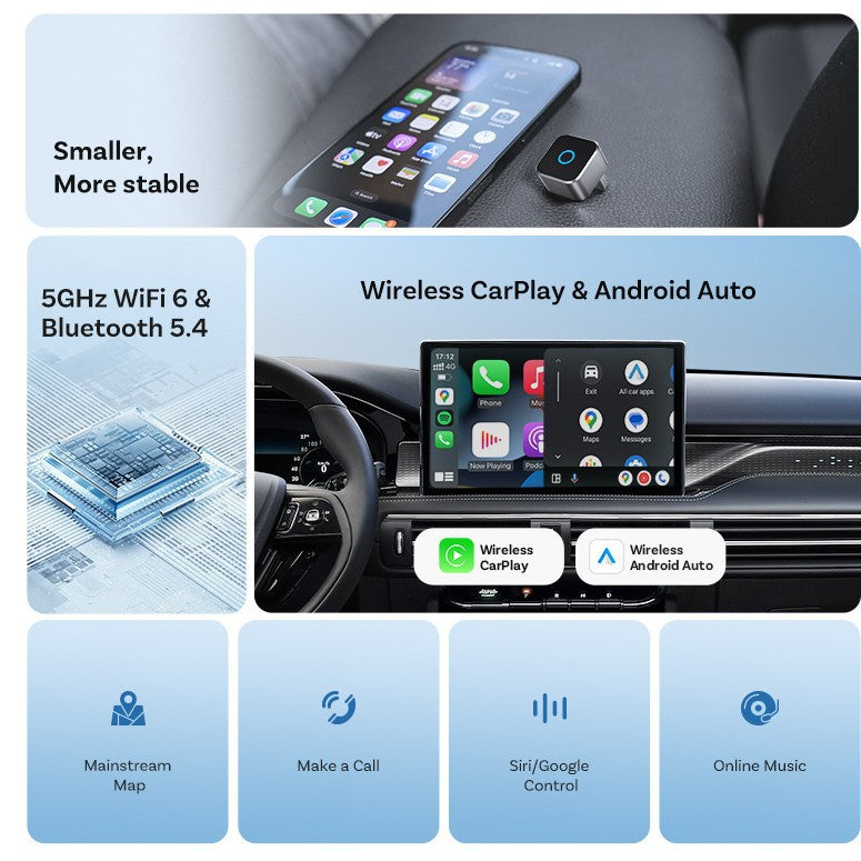 Mini Cube Wireless Carplay/Android Auto Car Adapter