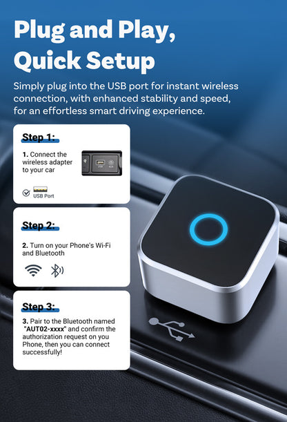 Mini Cube Wireless Carplay/Android Auto Car Adapter