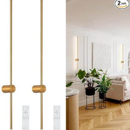 Modern LED Rechargeable Wall Sconces With Remote Control (No Drilling)