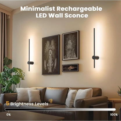 Modern LED Rechargeable Wall Sconces With Remote Control (No Drilling)