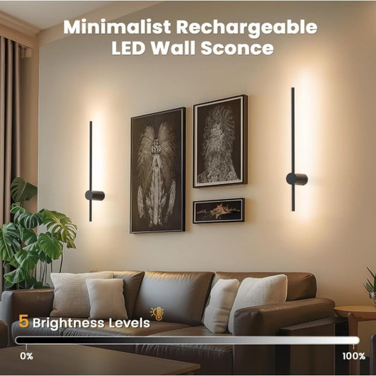 Modern LED Rechargeable Wall Sconces With Remote Control (No Drilling)