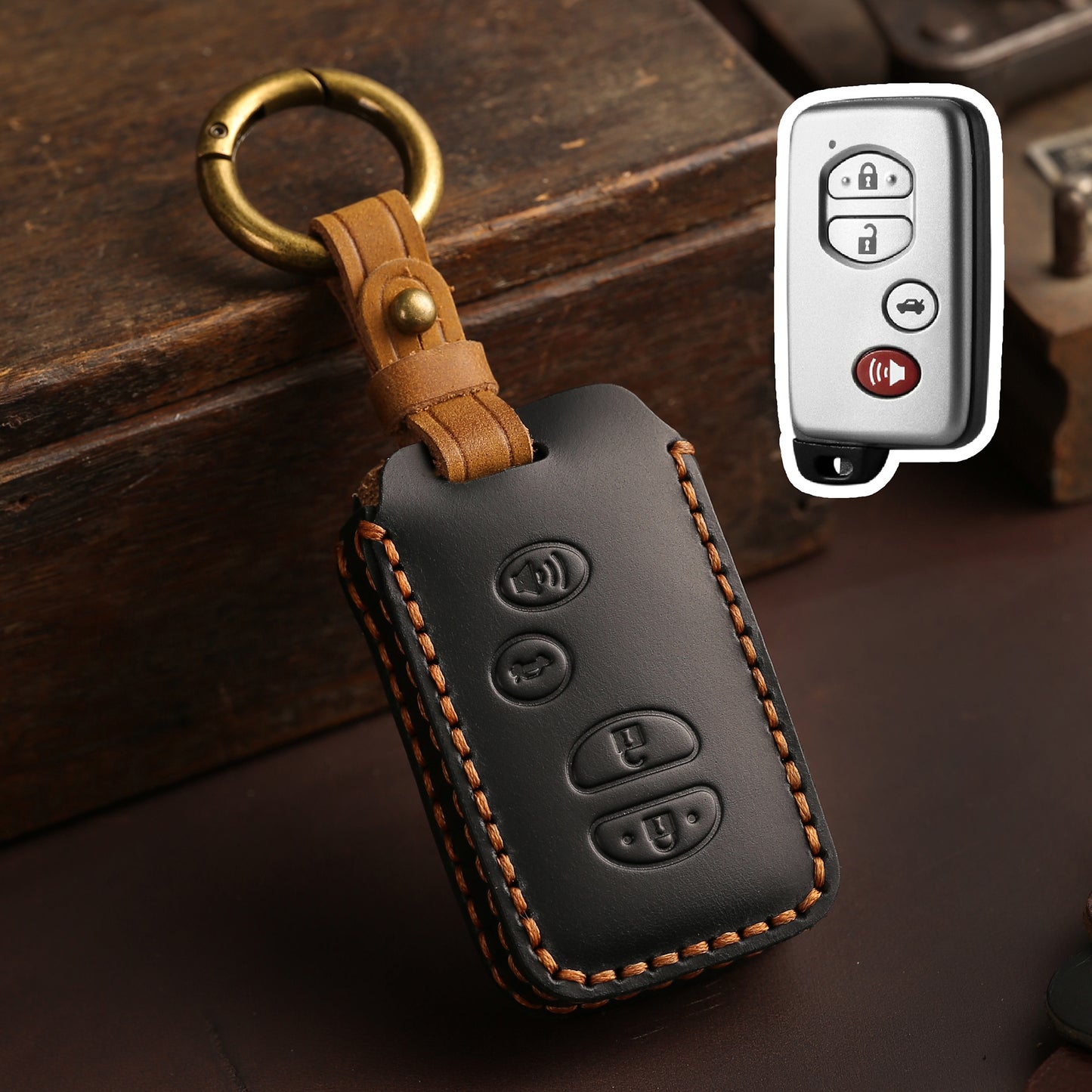 For Toyota Camry Leather Key Fob Cover